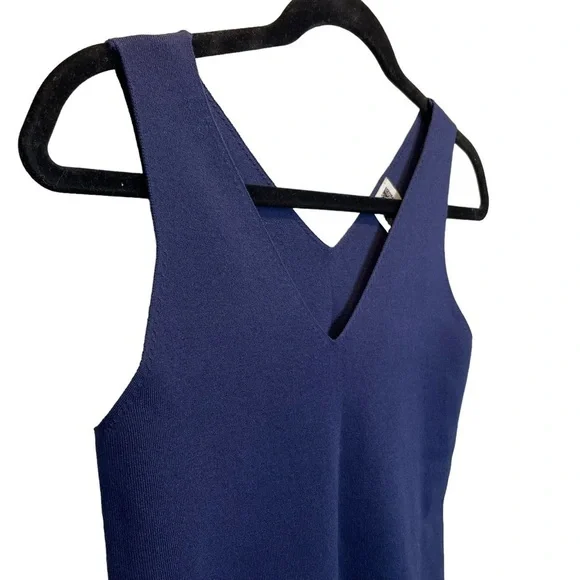 Anne Klein Suit Separates Double V-Neck Sleeveless Top in Navy Eclipse XS New - Picture 5 of 9
